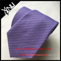 Étiquette privée en soie mélangée et viscose Skinny Stripe de cravate personnalisée